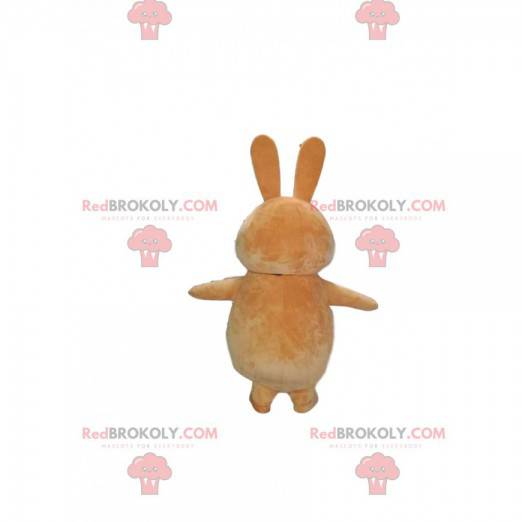 Mascotte de petit lapin beige avec un joli museau -