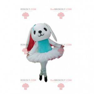 Hvid kanin maskot med hendes tutu - Redbrokoly.com