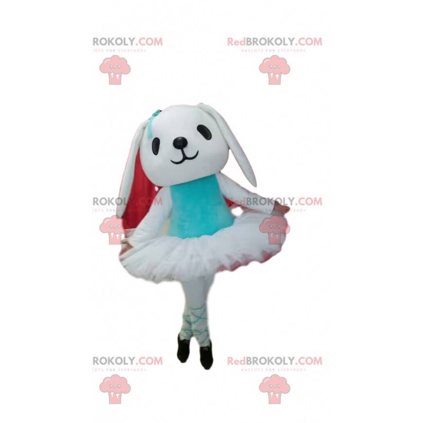 Mascote coelho branco com seu tutu - Redbrokoly.com
