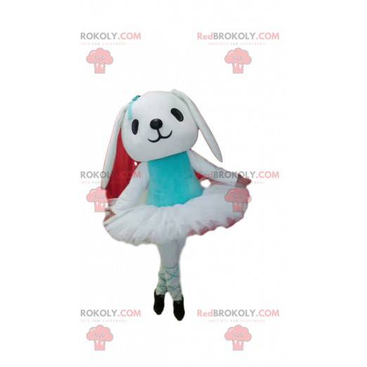 Mascota de conejo blanco con su tutú - Redbrokoly.com