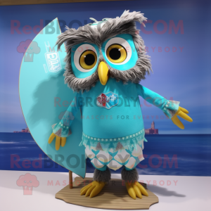 Turquoise Uil mascotte...