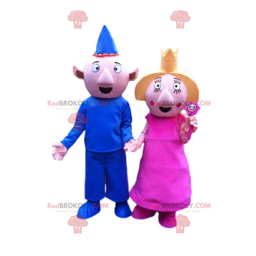 Couple de mascottes de lutins émerveillés - Redbrokoly.com