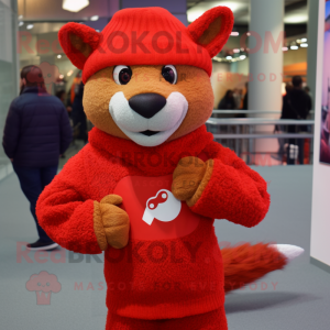 Red Mongoose maskot kostume...