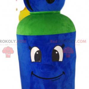 Blauwe en groene gasfles mascotte - Redbrokoly.com