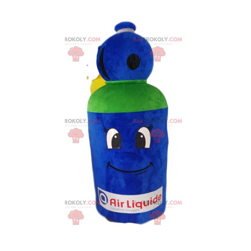 Mascota del cilindro de gas azul y verde - Redbrokoly.com