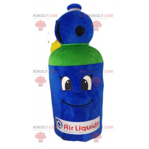 Blue and green gas cylinder mascot - Redbrokoly.com