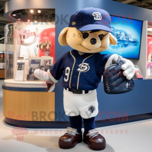 Guante de béisbol azul...
