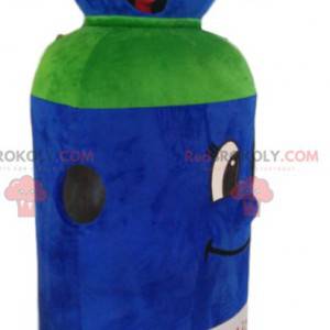 Blauwe en groene gasfles mascotte - Redbrokoly.com