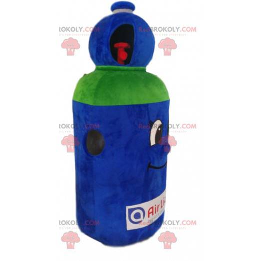 Blue and green gas cylinder mascot - Redbrokoly.com