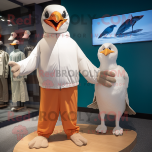 nan Albatross mascot costume character dressed with a Bodysuit and Cummerbunds
