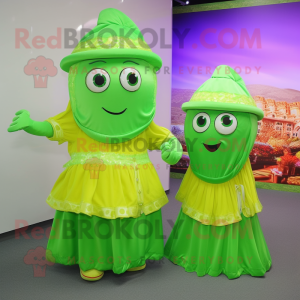 Postava maskota Lime Green...