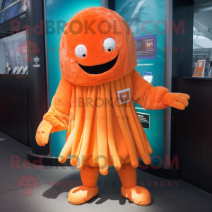 Orange manet maskot kostym...