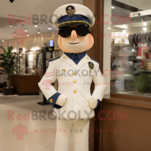 Cream Navy Soldier mascotte...