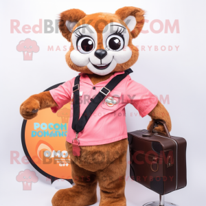 Peach Lemur maskot kostume...