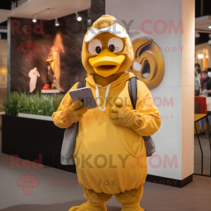 Gold Hens mascotte kostuum...