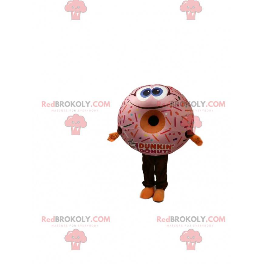 Mascotte de Donut très souriant avec un glaçage appétissant - Mascotte de Donut très souriant avec un glaçage appétissant -