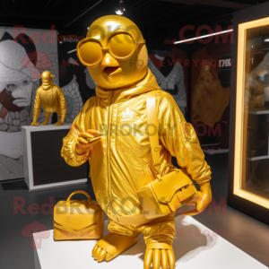 Gold Hens maskot kostume...
