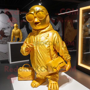 Gold Hens maskot kostym...