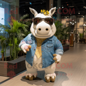 Crème neushoorn mascotte...