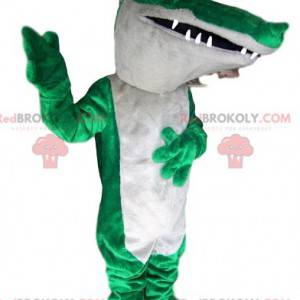 Green and white crcocodile mascot - Redbrokoly.com