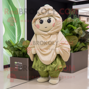 Beige Cabbage Leaf maskot...