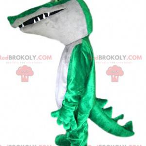 Mascotte de crococodile vert et blanc - Redbrokoly.com