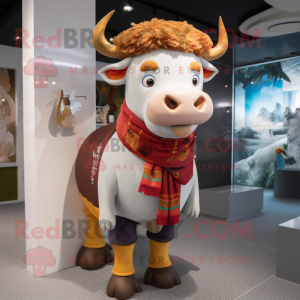 nan Bull mascot costume character dressed with a Chinos and Scarves