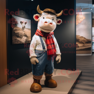 nan Bull mascot costume character dressed with a Chinos and Scarves
