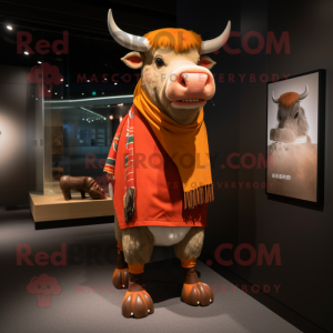 nan Bull mascot costume character dressed with a Chinos and Scarves