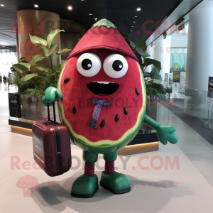 Maroon vandmelon maskot...