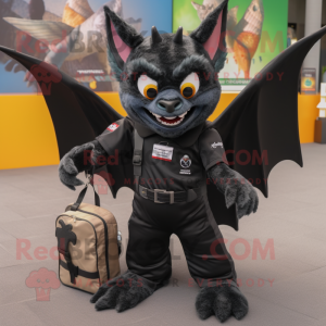 Black Bat maskot kostym...