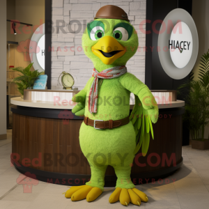 Lime Green Hawk mascotte...