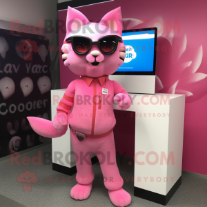 Pink Cat mascotte kostuum...