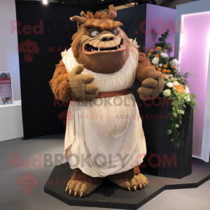 Brown Ogre mascotte kostuum...