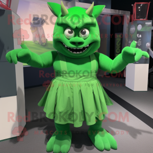 Green Devil maskot kostume...