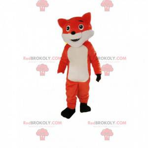 Mascot orange and white fox looking naughty - Redbrokoly.com