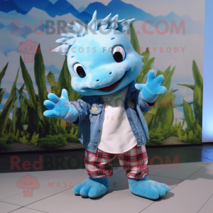 Sky Blue Axolotls mascotte...