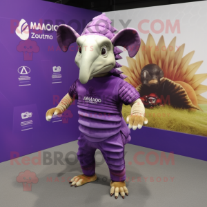 Paars Armadillo mascotte...