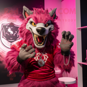 Magenta varulv maskot...