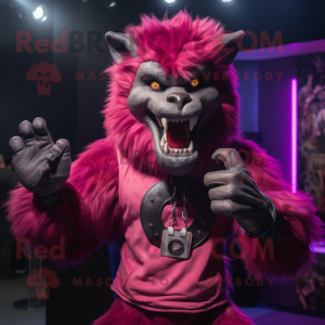 Magenta Weerwolf mascotte...