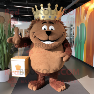 Brown King mascotte kostuum...