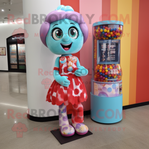 nan Gumball Machine mascot costume character dressed with a Bikini and Brooches