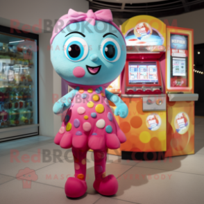 nan Gumball Machine mascot costume character dressed with a Bikini and Brooches