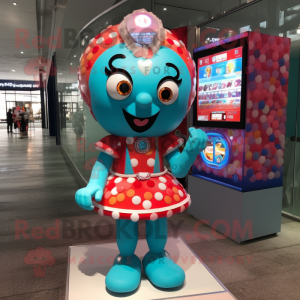 nan Gumball Machine mascot costume character dressed with a Bikini and Brooches