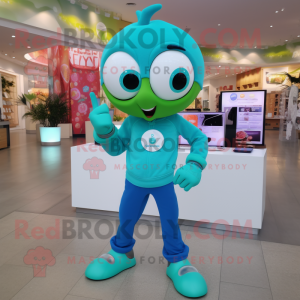 Turquoise Apple mascotte...