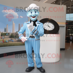 Sky Blue Mime maskot kostym...