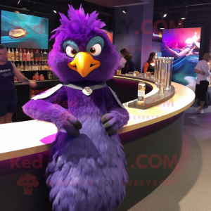 Purple Hawk maskot drakt...