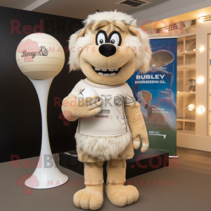 Beige Rugby Ball maskot...