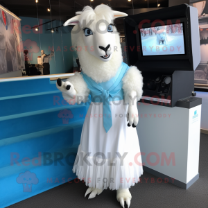 Sky Blue Angora Goat maskot...