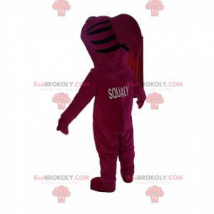 Squalo fucsia mascotte con una mascella enorme - Redbrokoly.com